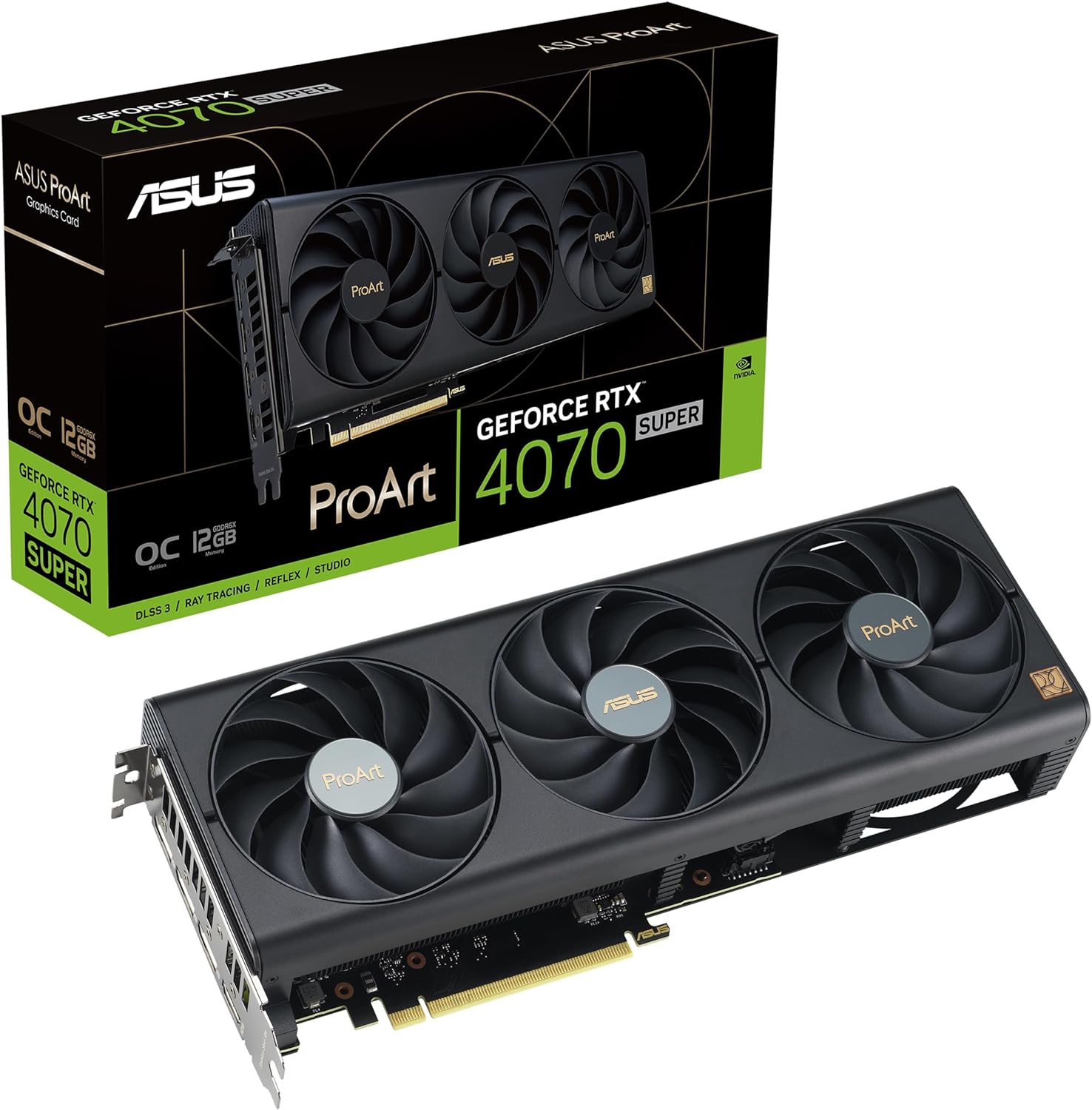 ASUS Graphic Card Pro Art RTX 4070 Super 12GB OC Edition 3x ASUS Graphic Card Pro Art RTX 4070 Super 12GB OC Edition 3x